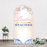 Lofaris Floral Lashes Or Staches Gender Reveal Arch Backdrop